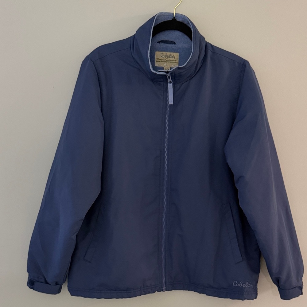 Cabela's Navy Women XL Outerwear Fleece Lined Mock Neck Full-Zip‎ Toggle Jacket